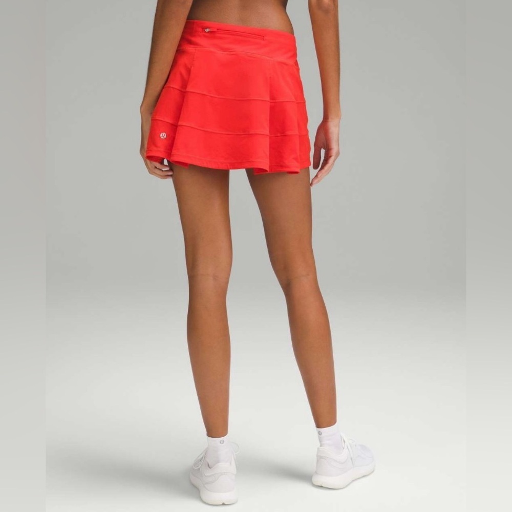 lululemon athletica Coral Red Tiered Tennis Skort